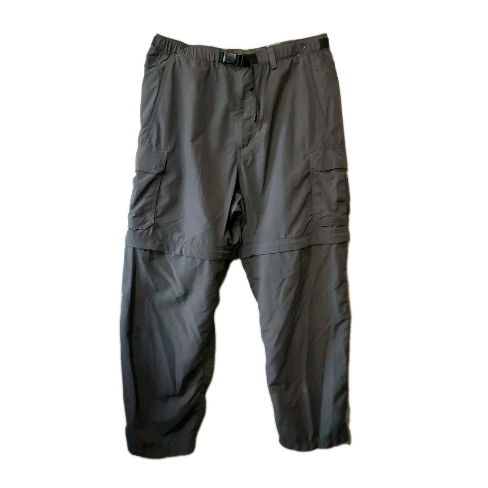 Rei Co-op Pants Mens L Green Cargo Pockets Convertible Hiking 32Wx29L Zip Off